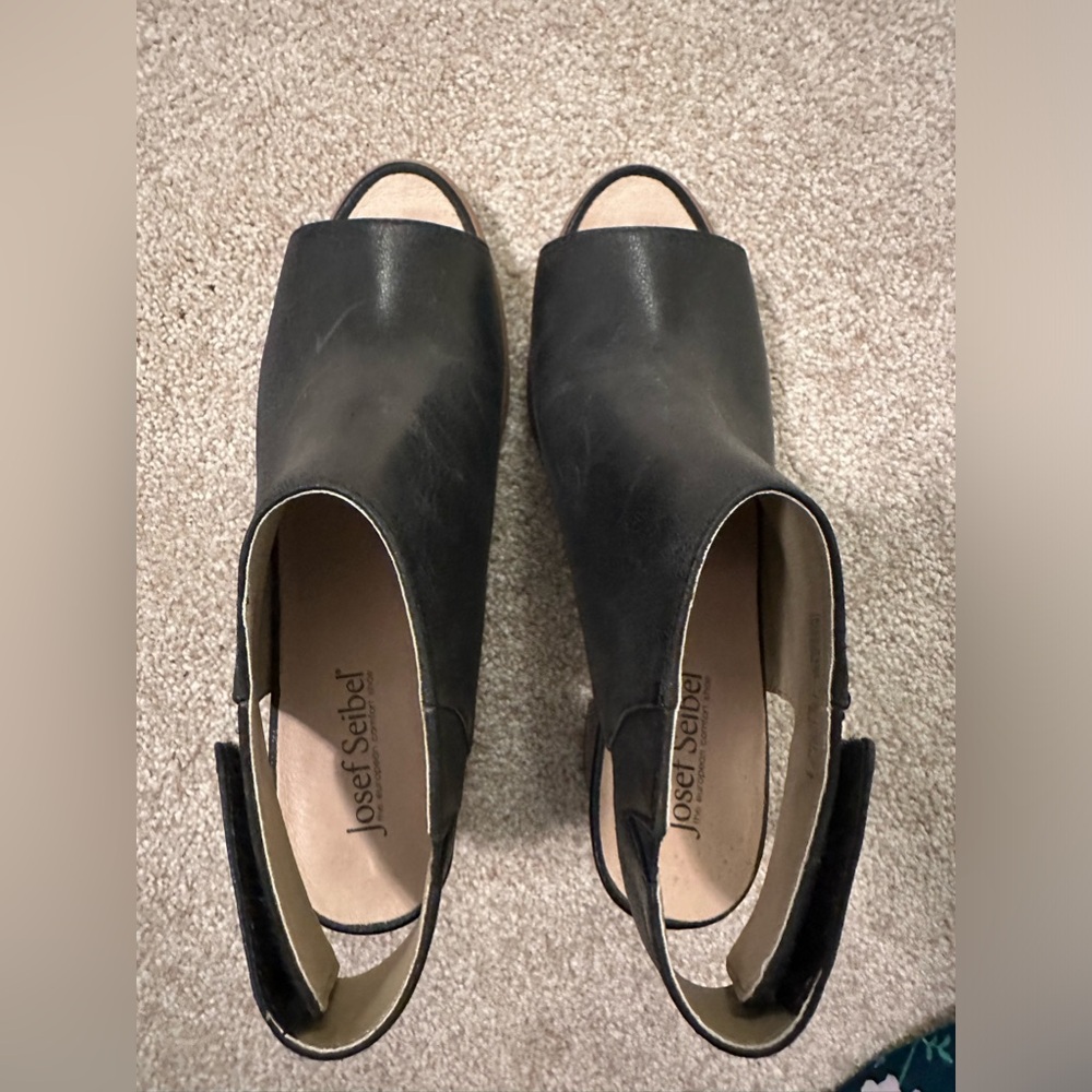 Josef Seibel Bonnie black peep toe bootie size 38 - Picture 5 of 10